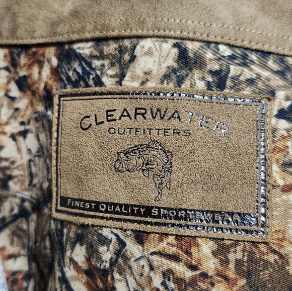 CLEARWATER OUTFITTERS CAMO HUNTING SHIRT LONG SLEEVES  BUTTON UP. XXL - Picture 10 of 10